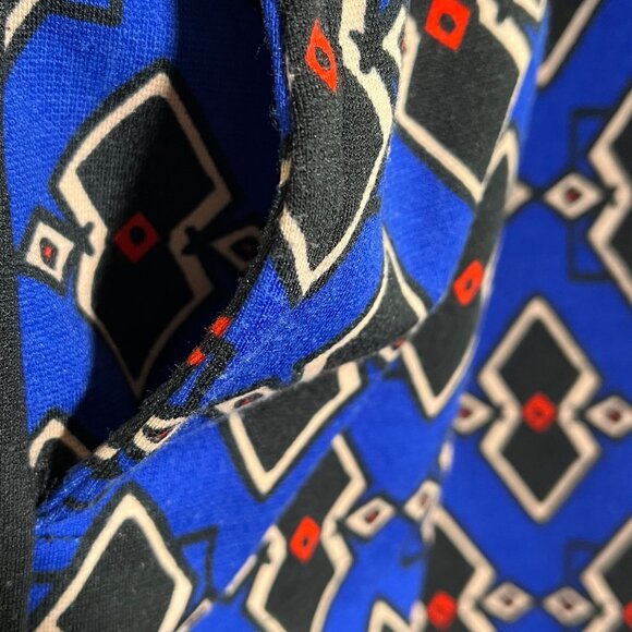 GB Girls Blue Geometric A Line Dress Size 10 • Short Sleeve Flare - Picture 5 of 6